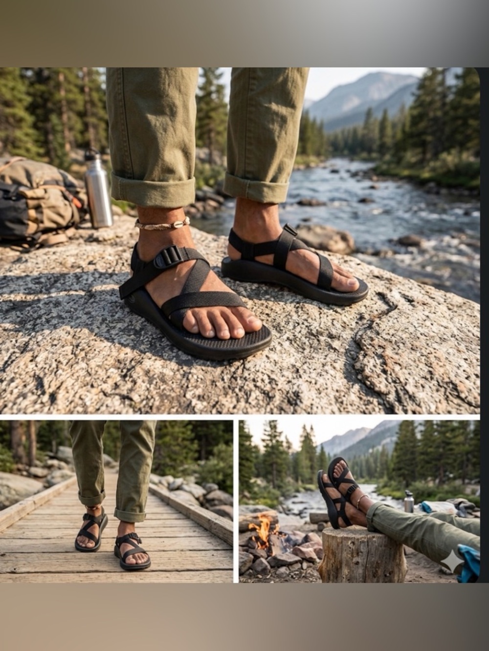 Chaco Men's Black Classic Strappy Sandals